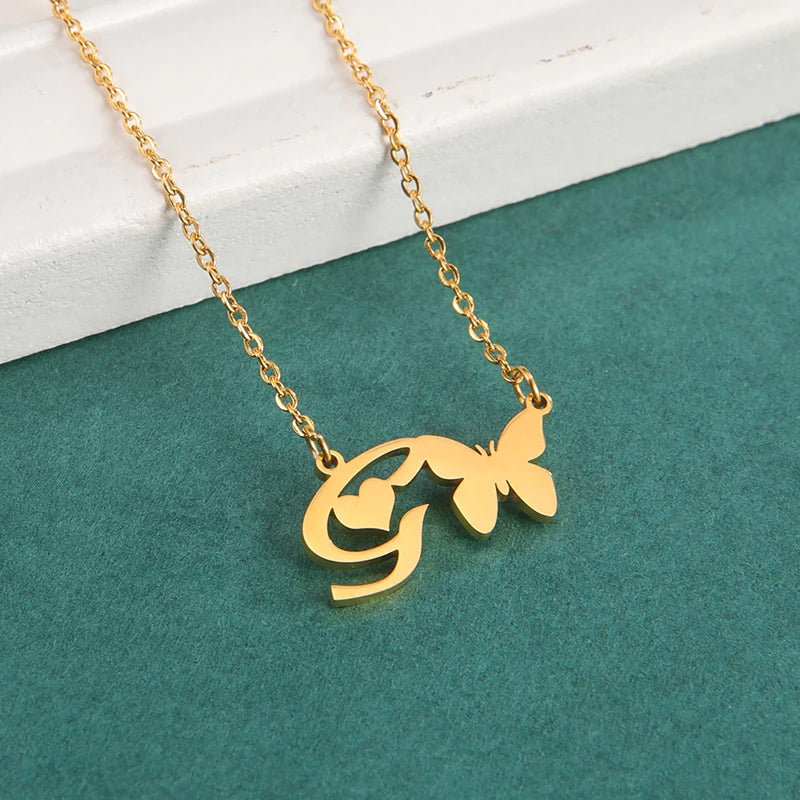 Collana Farfalla con Lettere | CONFEZIONE REGALO INCLUSA!