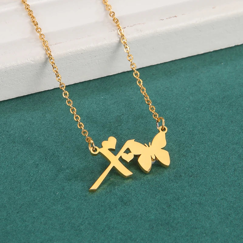 Collana Farfalla con Lettere | CONFEZIONE REGALO INCLUSA!