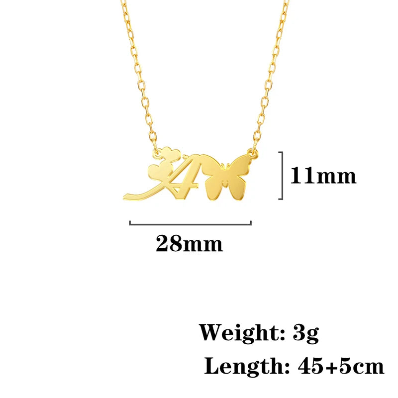 Collana Farfalla con Lettere | CONFEZIONE REGALO INCLUSA!