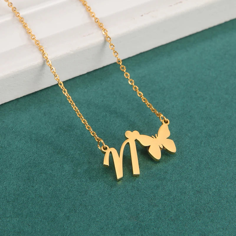 Collana Farfalla con Lettere | CONFEZIONE REGALO INCLUSA!
