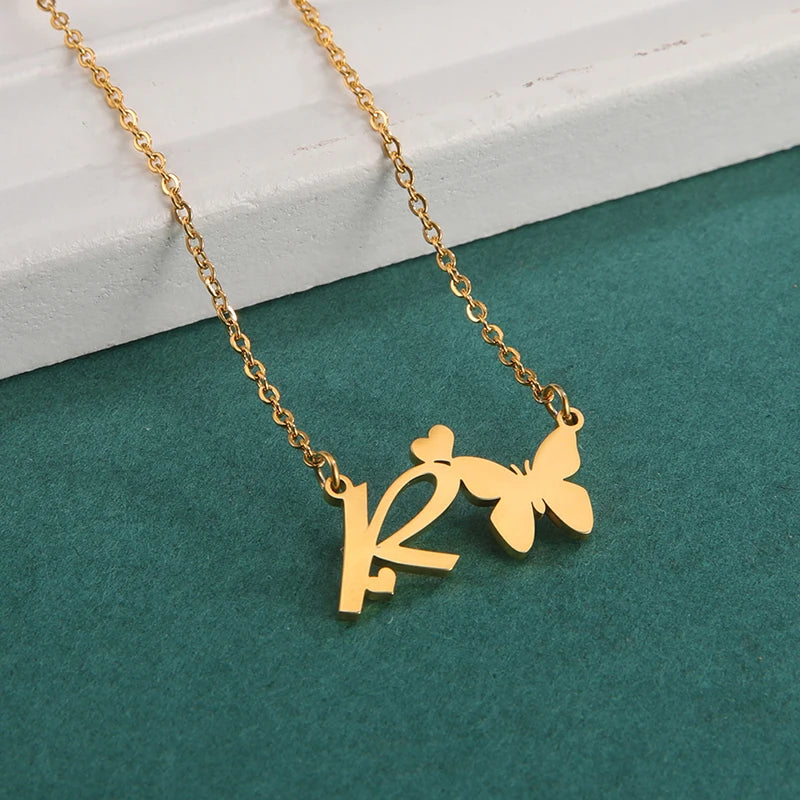 Collana Farfalla con Lettere | CONFEZIONE REGALO INCLUSA!