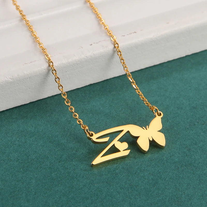 Collana Farfalla con Lettere | CONFEZIONE REGALO INCLUSA!