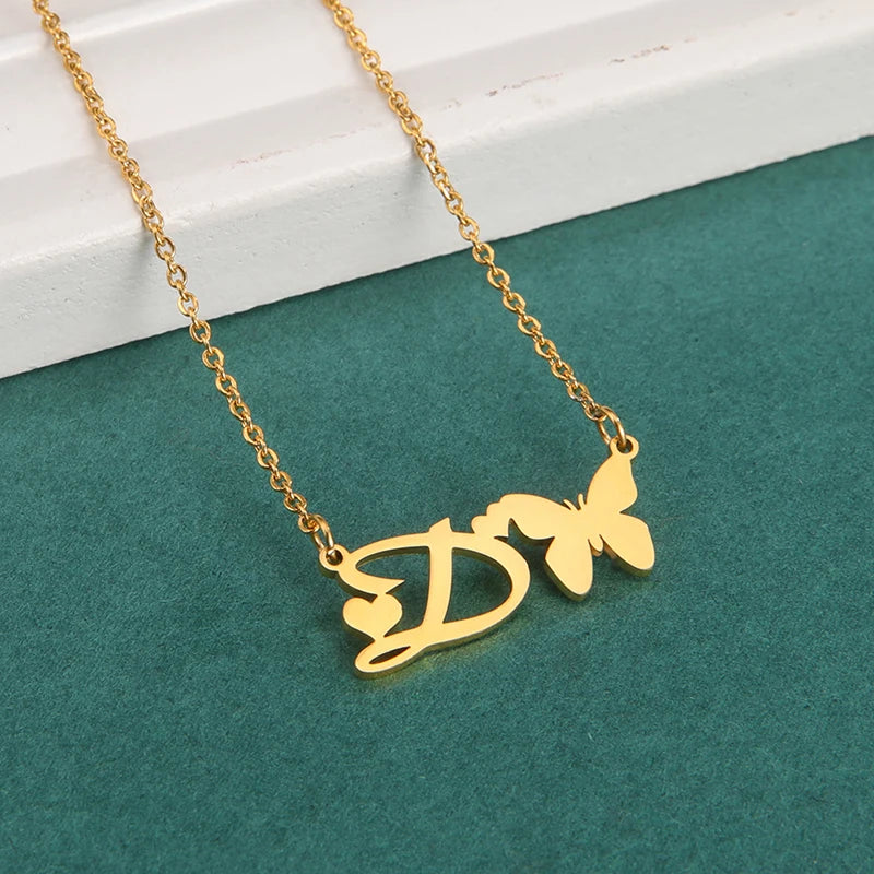 Collana Farfalla con Lettere | CONFEZIONE REGALO INCLUSA!