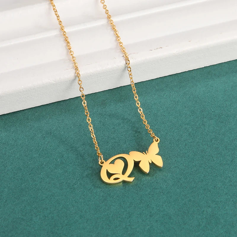 Collana Farfalla con Lettere | CONFEZIONE REGALO INCLUSA!