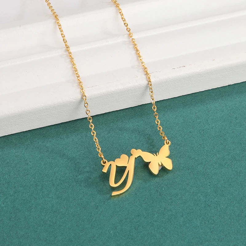 Collana Farfalla con Lettere | CONFEZIONE REGALO INCLUSA!