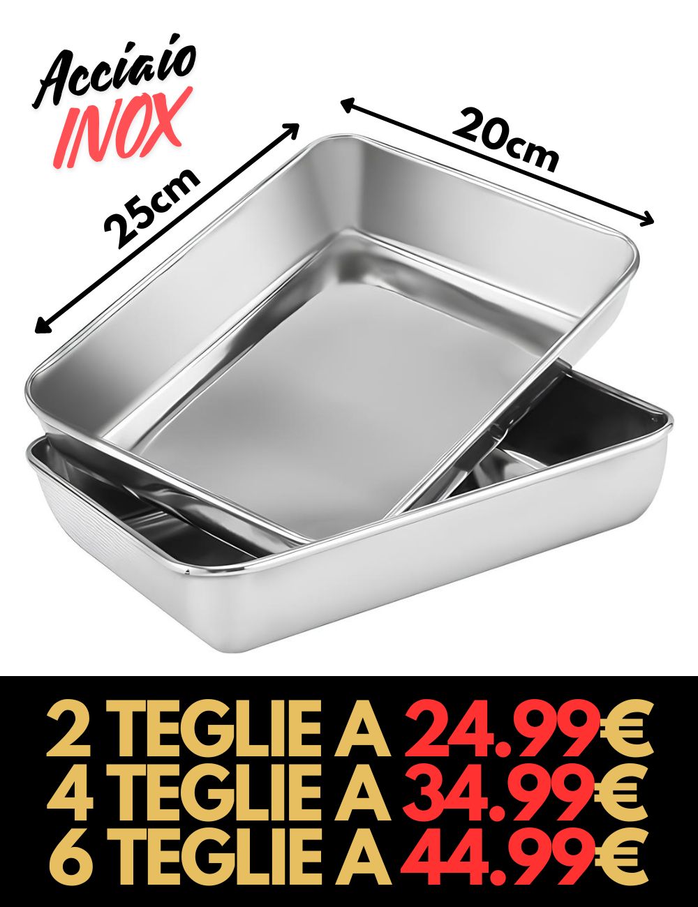 TegliaINOX - Teglie da Forno Premium in Acciaio Inossidabile